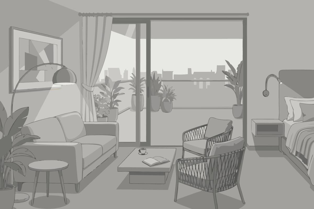 Deluxe One-Bedroom Apartment with City View